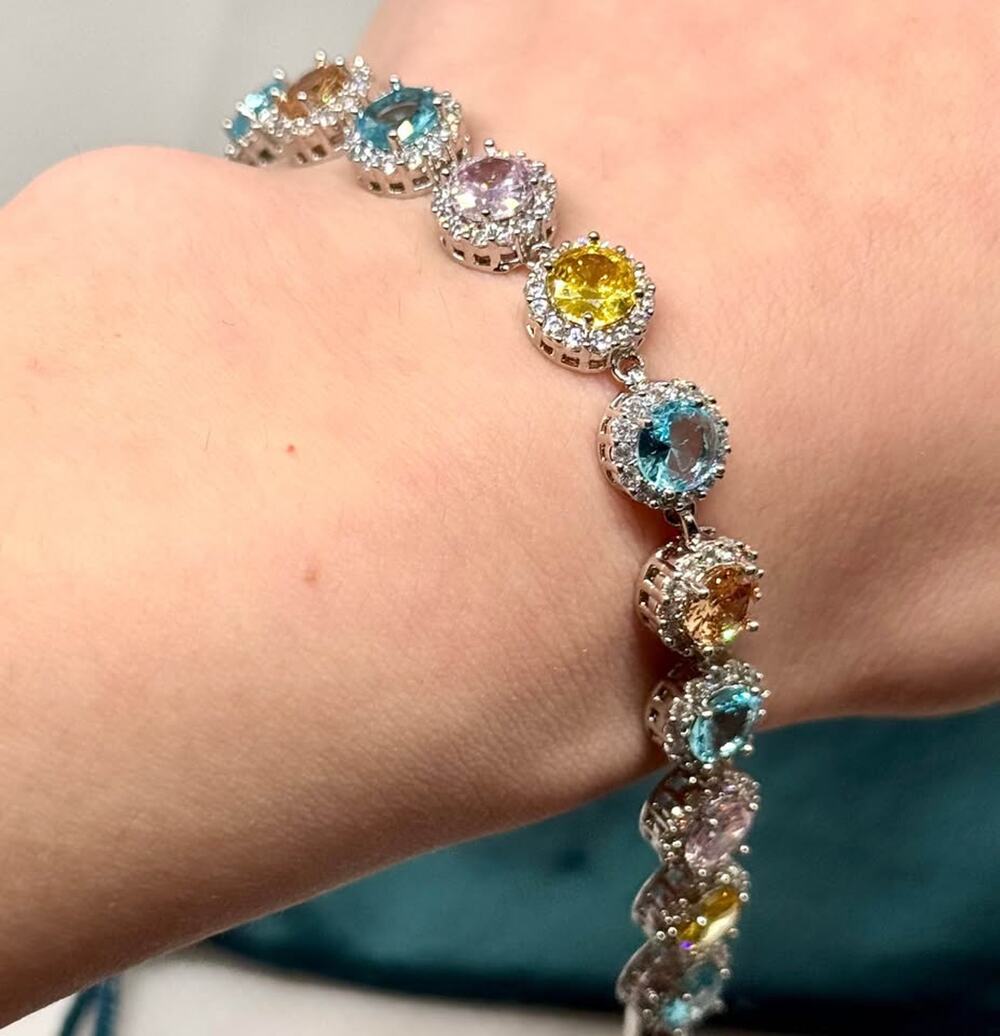 Tarnish Free Multicolor CZ Tennis Bracelet
